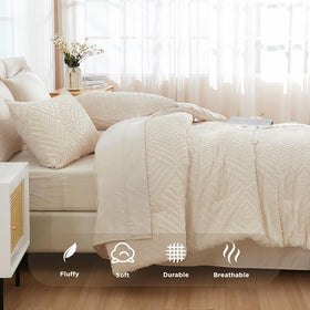 Andency shams finish the look with coordinated texture.