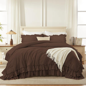 Andency 3-piece set full view shows coordinated ruffle bedding.