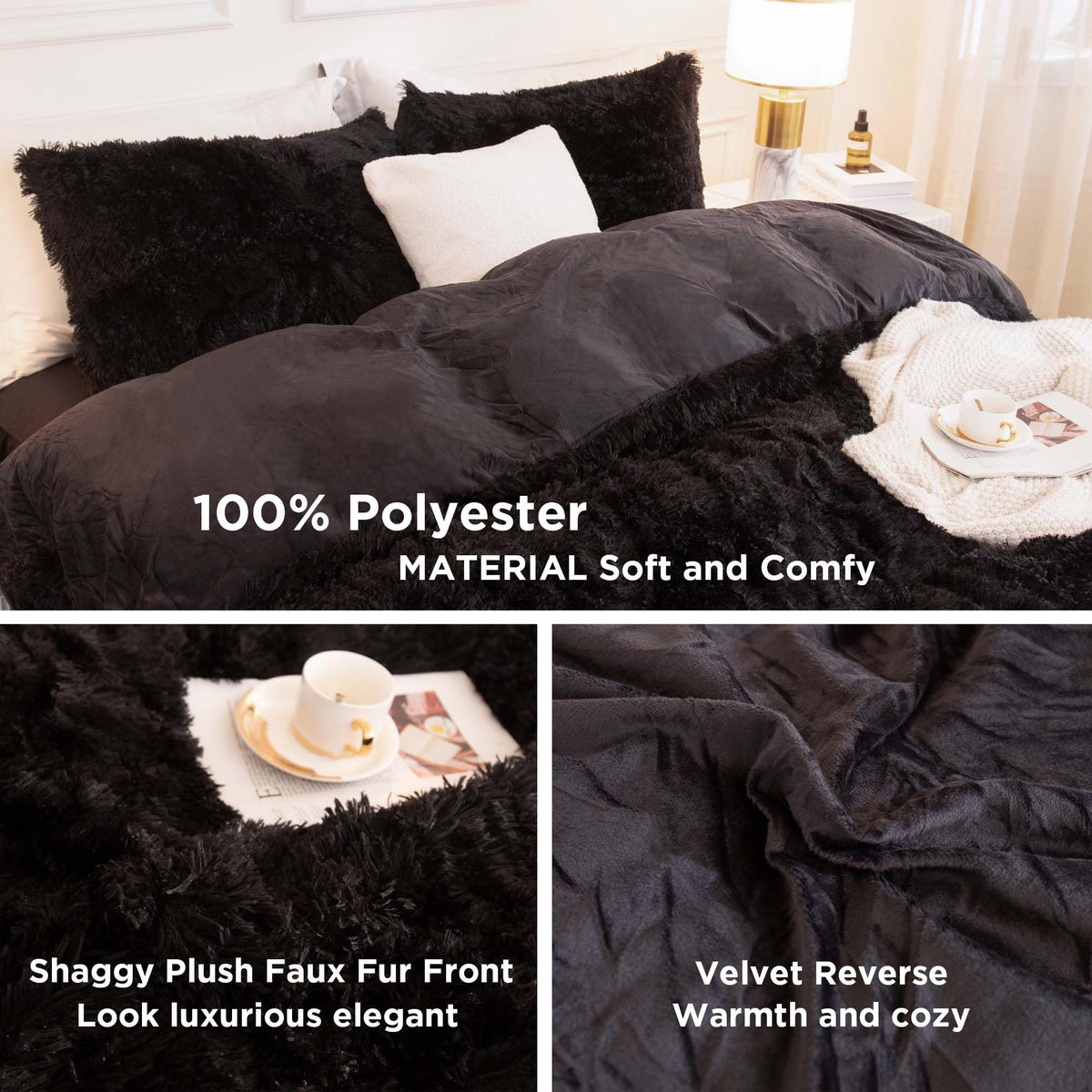 Andency king size comforter set packaging helps restore fluff after washing.