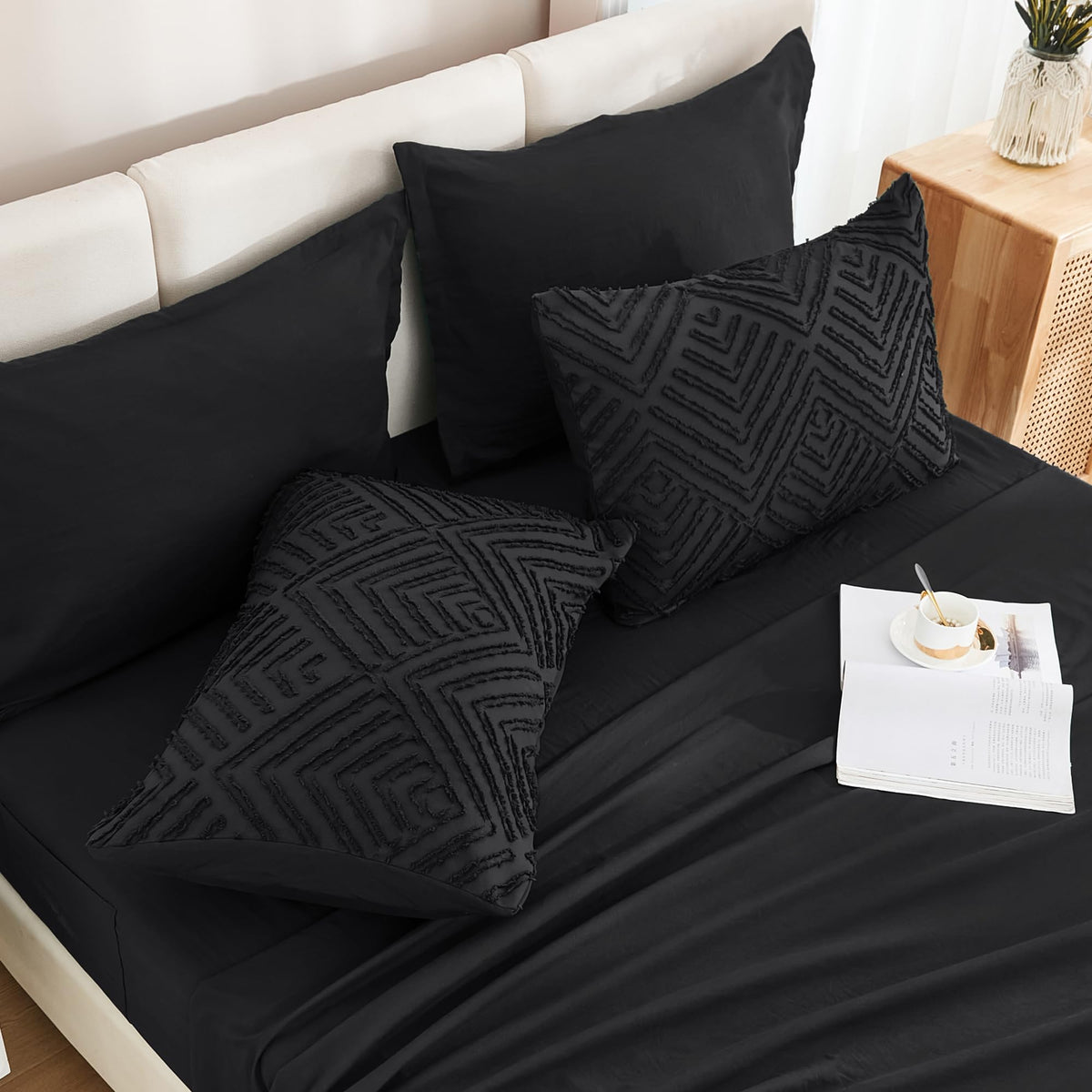 Andency 14 inch deep pocket fitted sheet fits most mattresses securely.