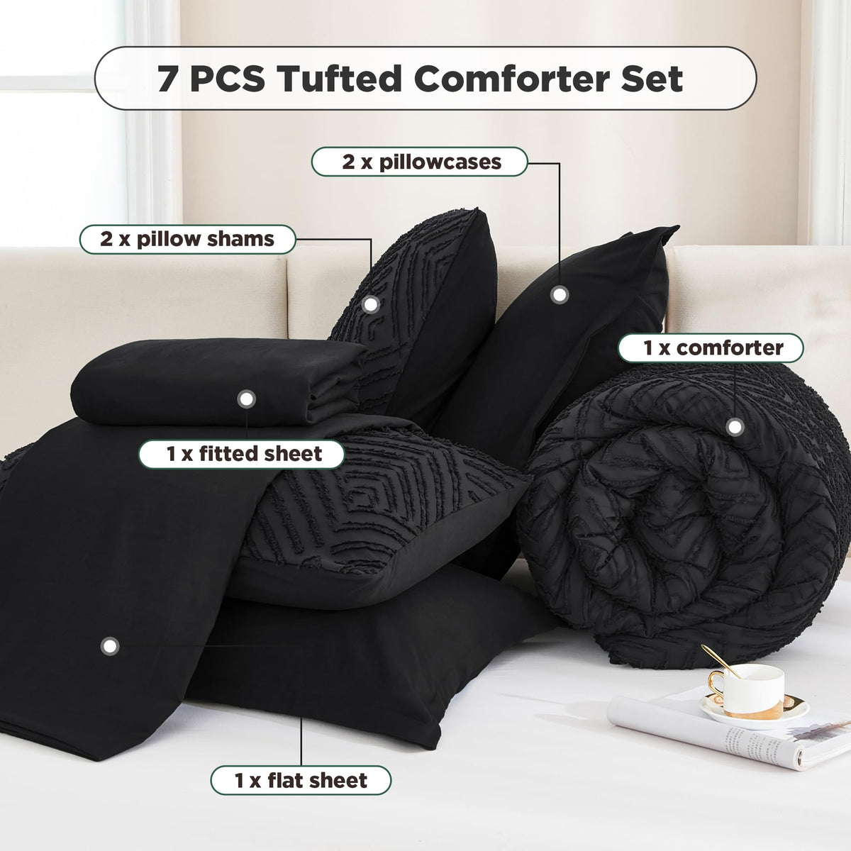 Andency flat sheet edge detail adds a neat, premium finish.