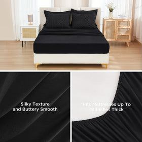 Andency pillowcases and shams highlight clean lines and boho chic appeal.