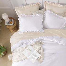 Andency king size comforter set creates cozy mood with farmhouse style.