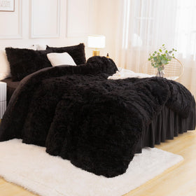 Andency queen comforter black velvet back provides soft, breathable warmth.