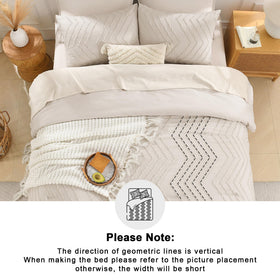 Andency queen comforter set beige fabric close-up shows breathable warmth.