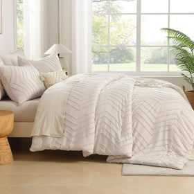 Andency queen comforter set beige hidden stitching prevents clumping.