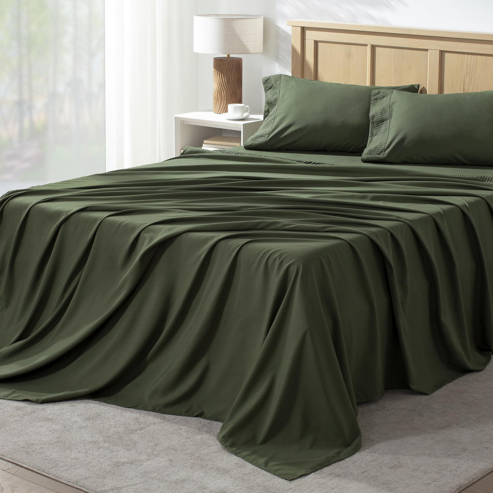 Andency Queen Sheet Set with deep pockets designed to fit up to 16 inches for a snug, secure fit