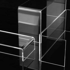 ANDGOO small-height acrylic risers side view on counter display