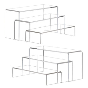 ANDGOO large acrylic display risers with 12x3.9x3.9 front view highlighting jewelry presentation