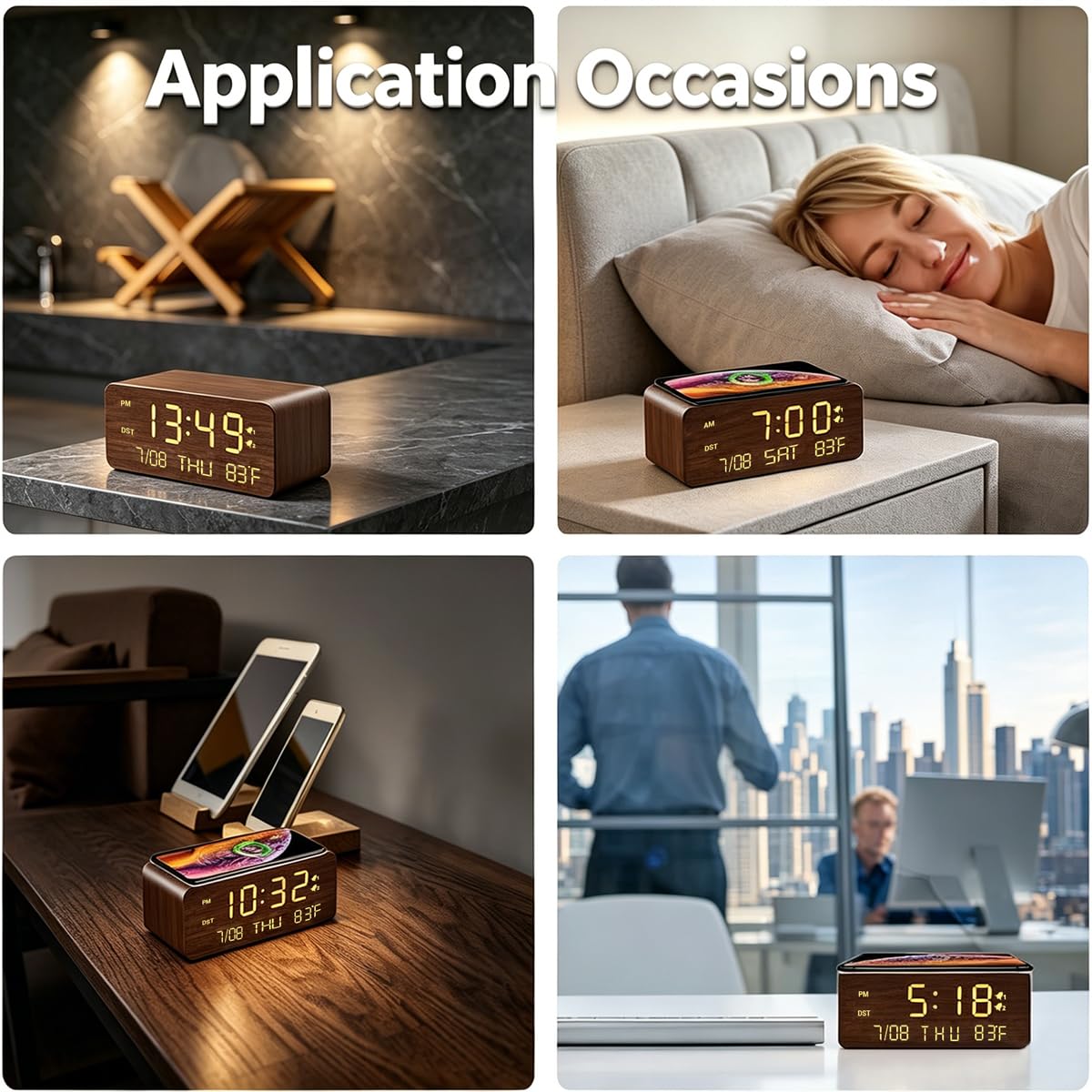 Andoolex bedside clock as a versatile decor piece in a cozy room