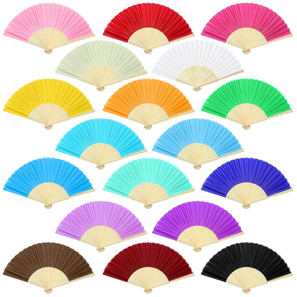 Aneco 18-color folding hand fan in folded position for versatile party decor.