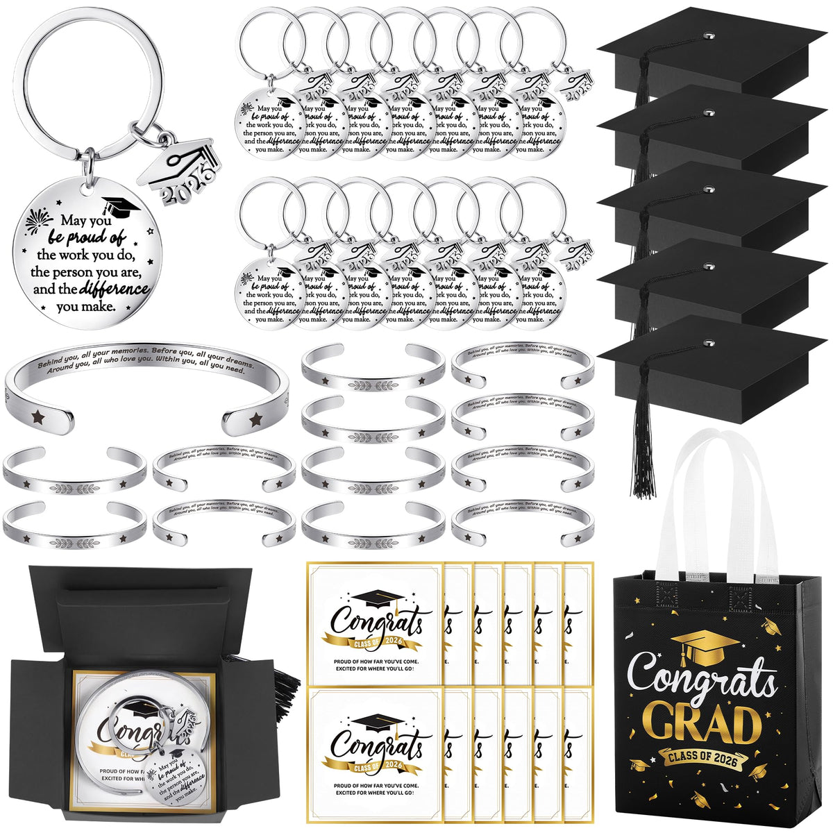 Aneco bracelets: 12-set design offering a durable graduation keepsake and ready-to-gift appeal