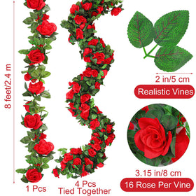 Aneco 32 ft garland connected for fuller floral display at events