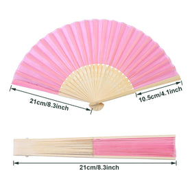 Aneco pink wedding fans on display, perfect for ceremony decorations.