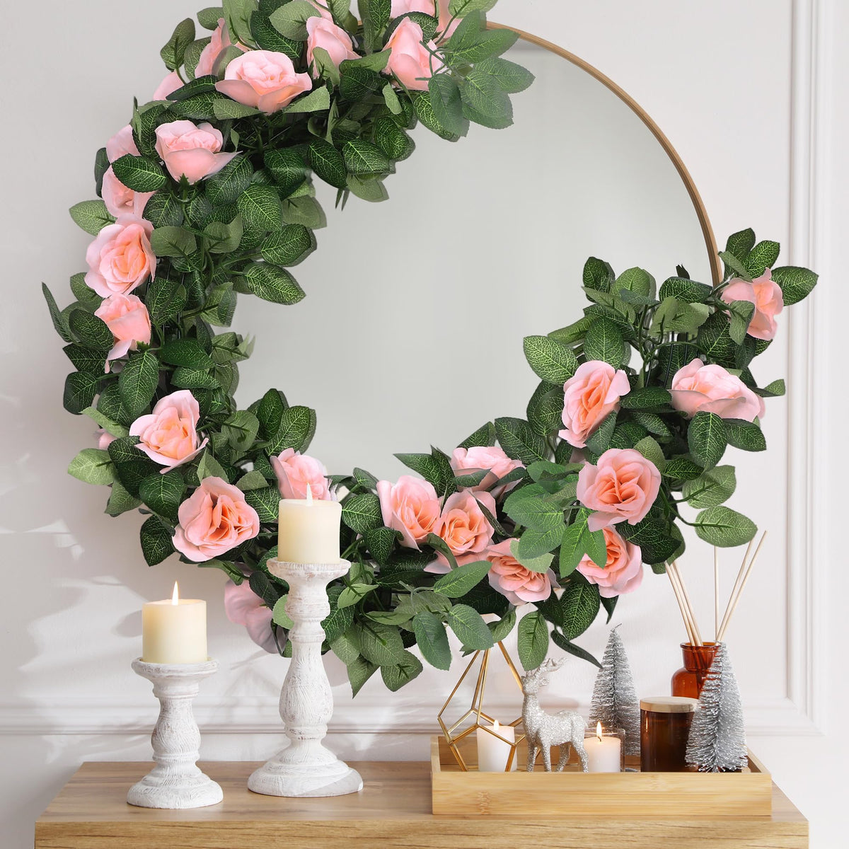 Aneco indoor wall rose vine versatile decor on doors and mirrors