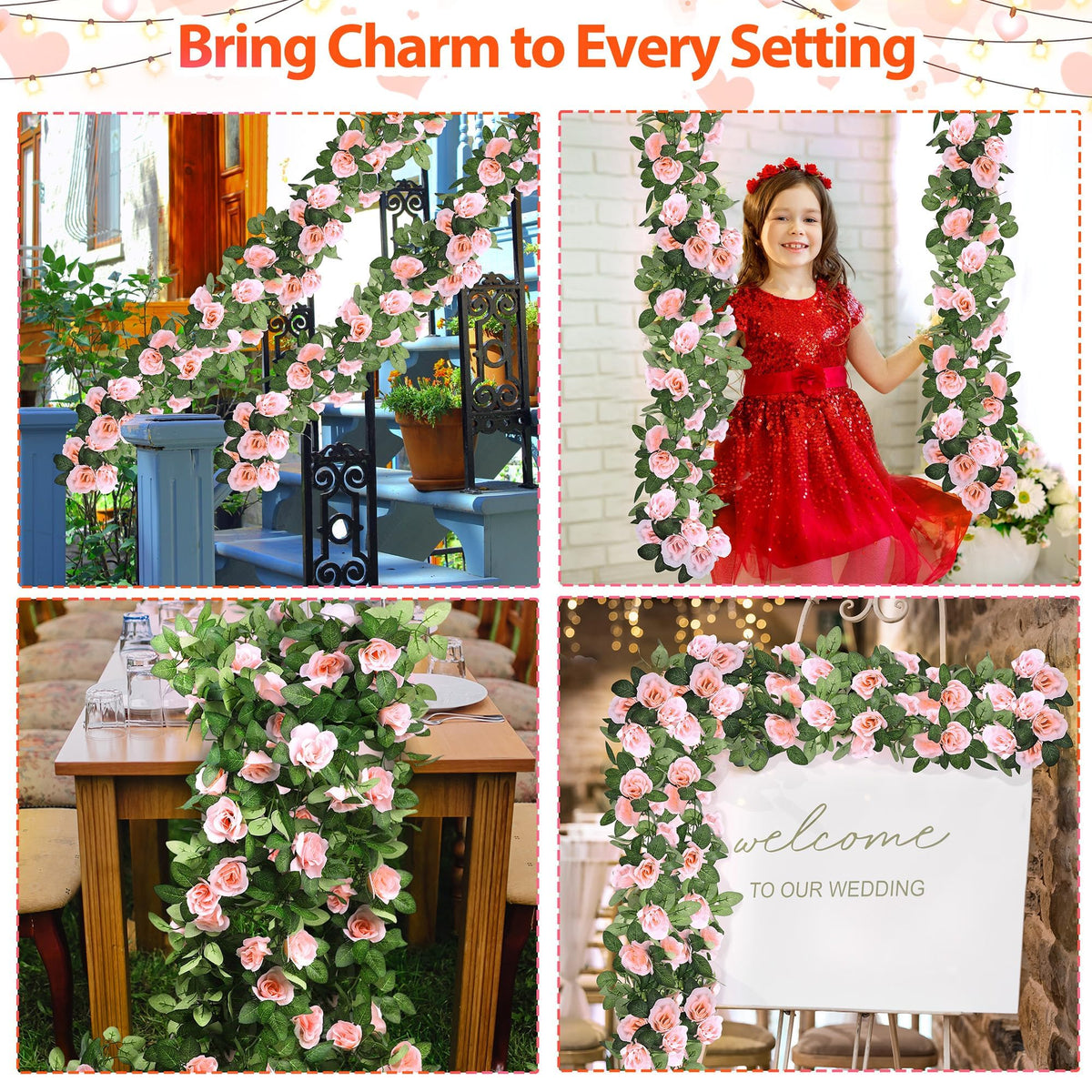 Aneco flexible rose vine allows easy shaping for any space