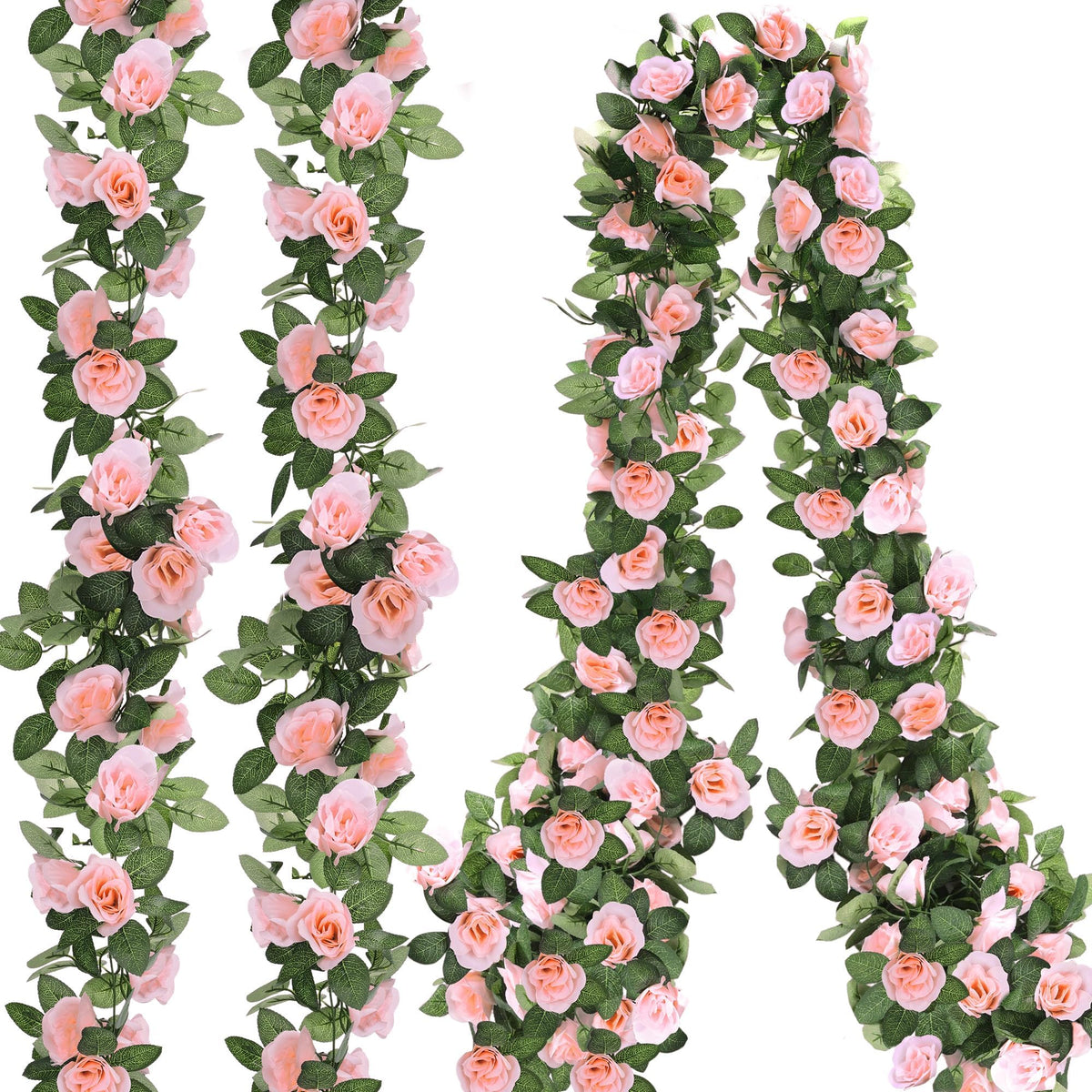 Aneco pink rose vine 8ft for elegant indoor decor and quick setup