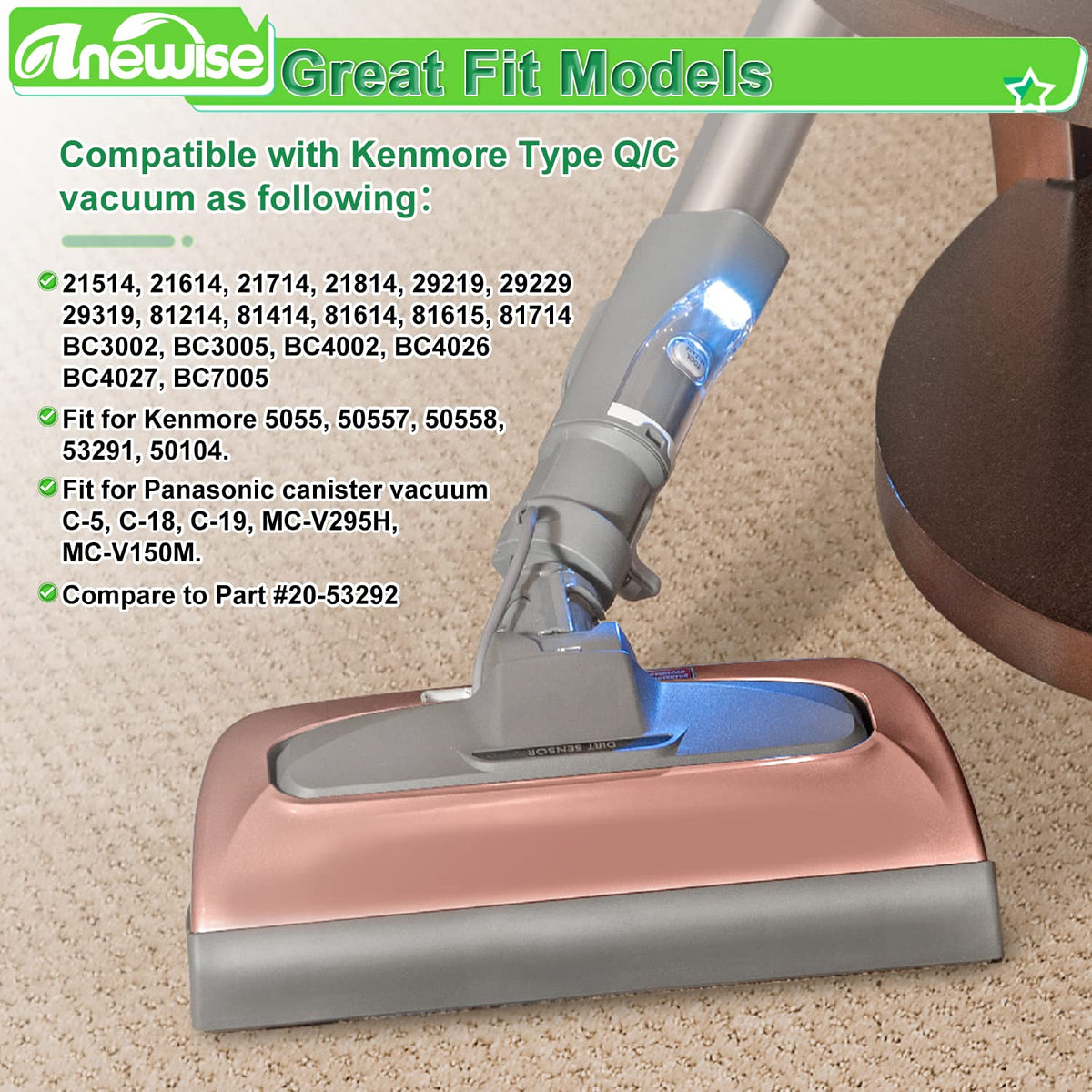 Anewise 53292 HEPA bags close-up highlighting filtration benefits