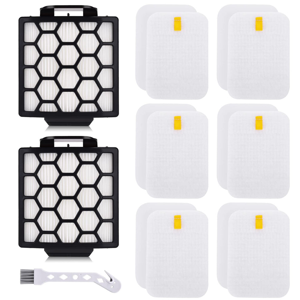 Anewise Shark Navigator filter pack with two HEPA filters for improved dust capture.