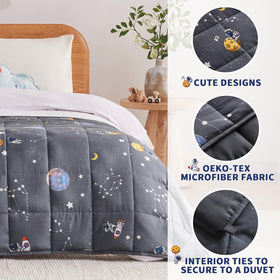 Anfie weighted blanket kids dinosaurs pattern supports peaceful sleep during playtime dreams
