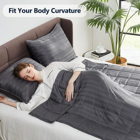 Anfie weighted blanket queen 60x80 bedroom scene evokes calm, cozy nights.