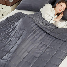 Anfie weighted blanket queen 60x80 front view highlights plush comfort and cooling softness.