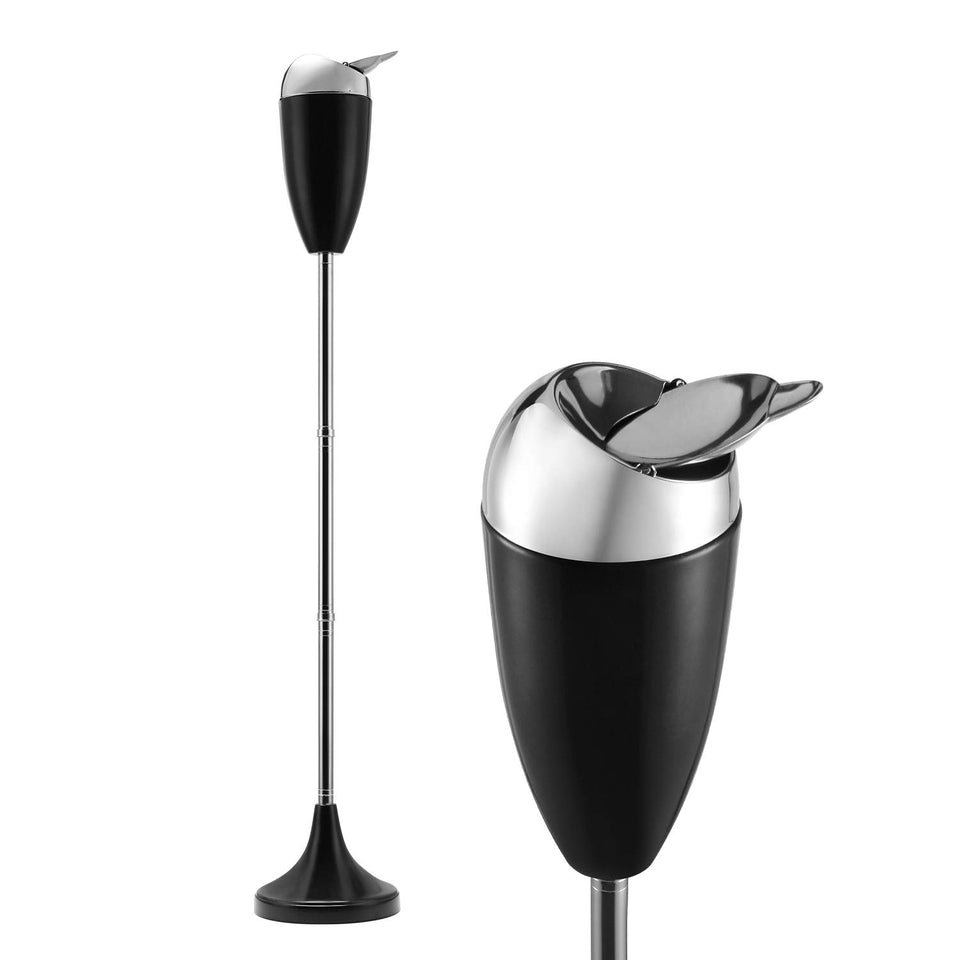 Anfrere adjustable ashtray with lid at 20-inch height, ideal for windproof outdoor use.