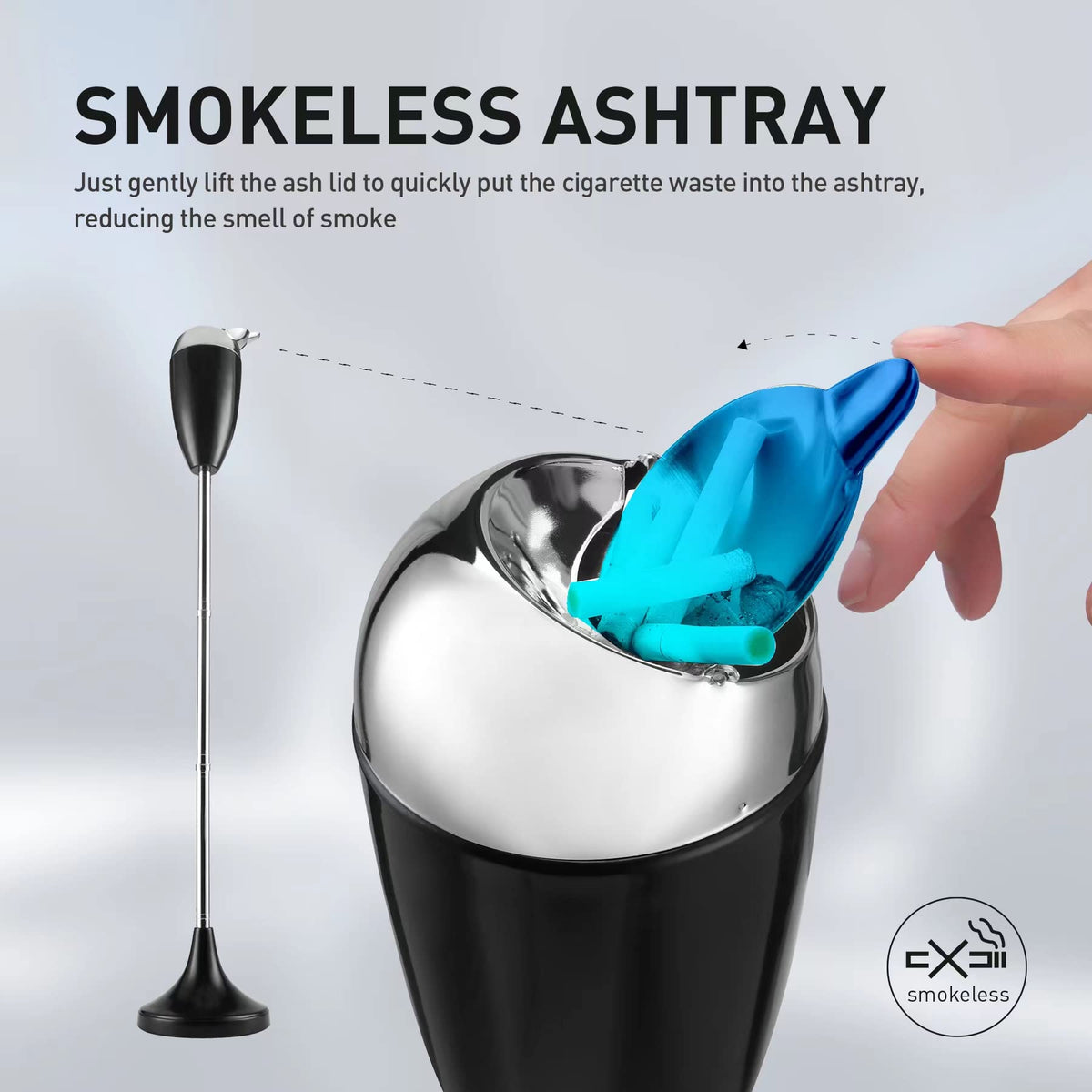 Anfrere smokeless windproof ashtray base designed for outdoor durability.