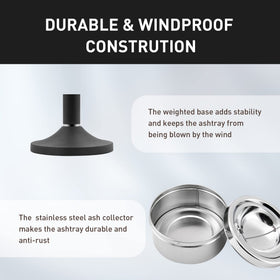 Anfrere outdoor ashtray assembly is fast and tool-free