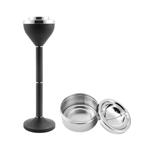 Anfrere standing outdoor ashtray base offers wind-resistant stability on patios