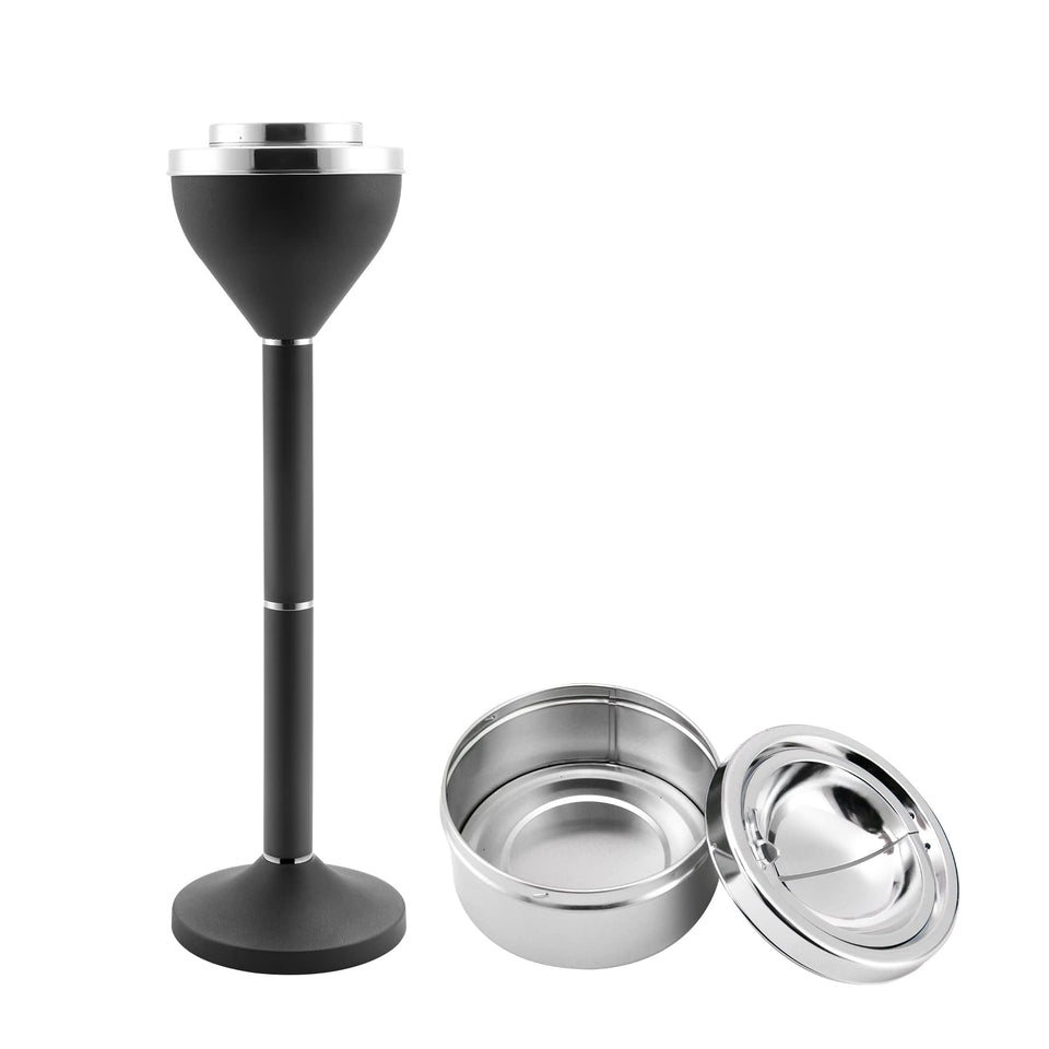 Anfrere standing outdoor ashtray base offers wind-resistant stability on patios