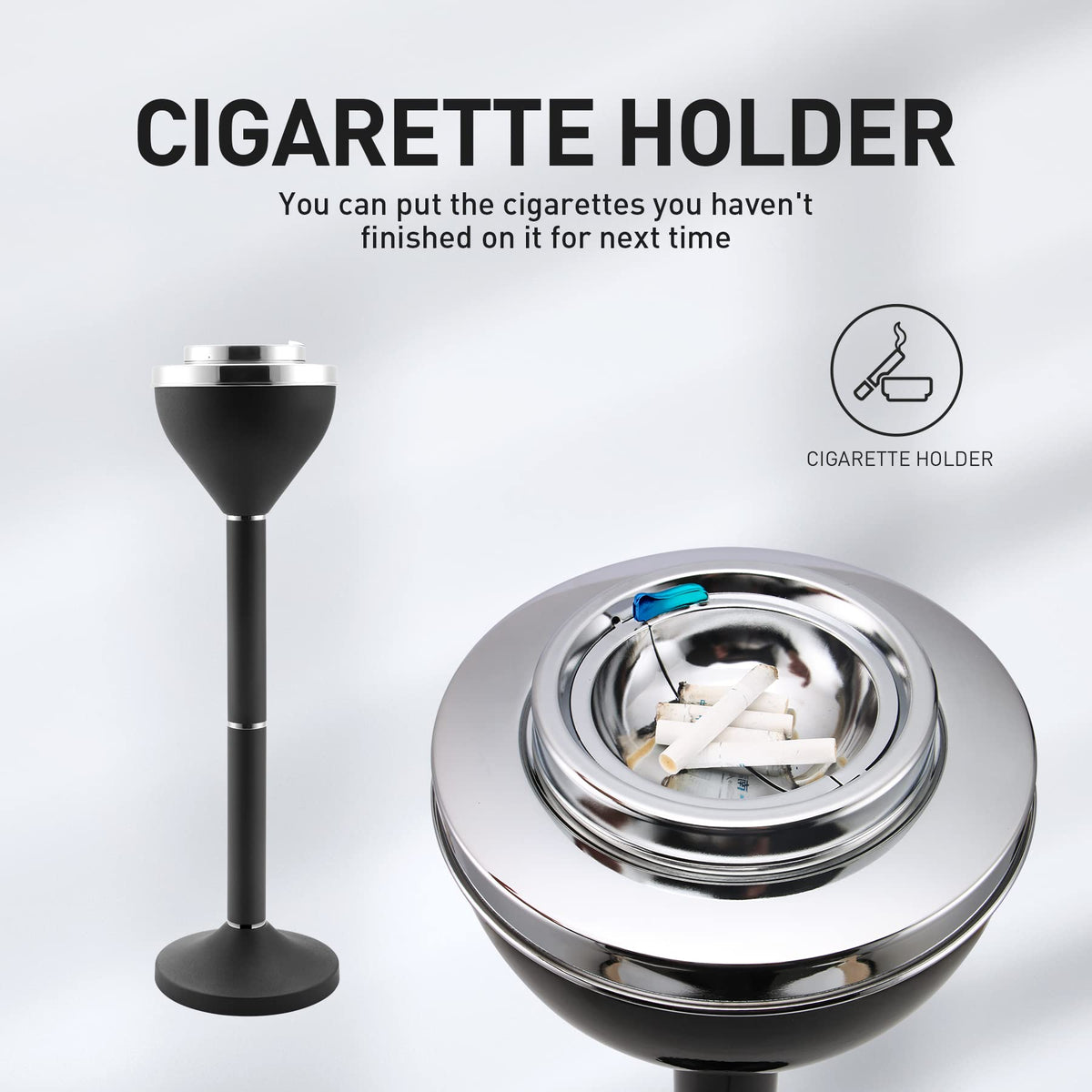 Anfrere outdoor ashtray lid seals to minimize spills