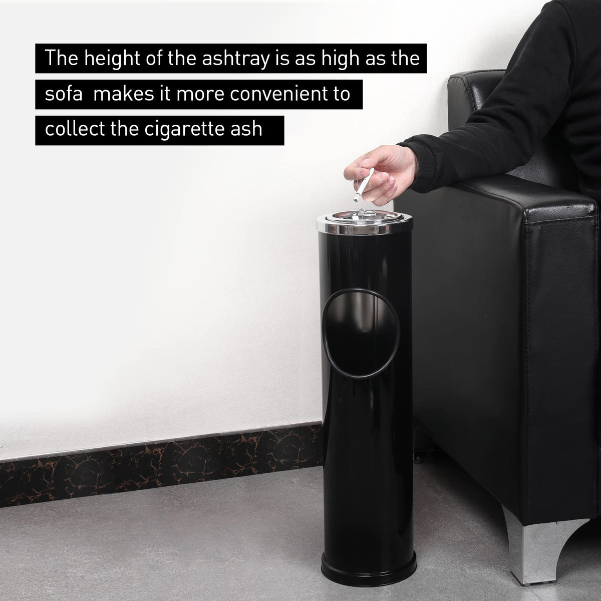 Anfrere weighted ashtray stability keeps it upright in breezes.