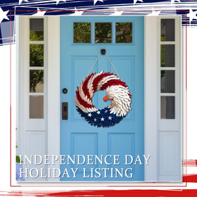 Anglechic red-white-blue patriotic decor brightens any doorway