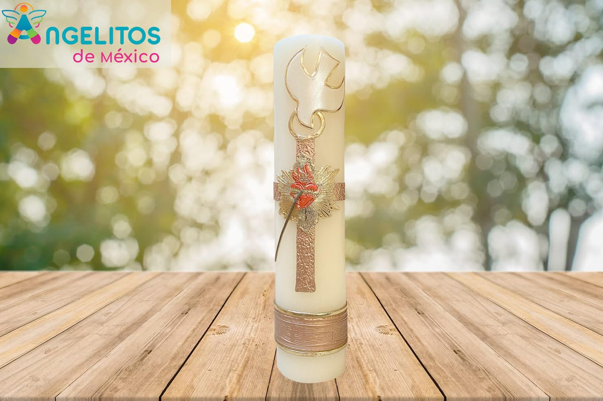Angelitos de Mexico artisan candle in hand with warm glow