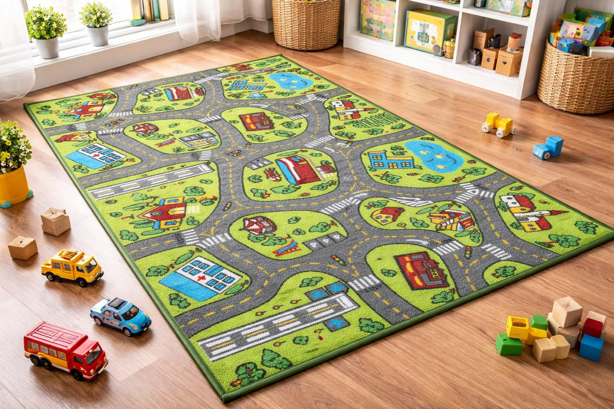 Angels City Life playmat with skid-proof back keeps play stable.
