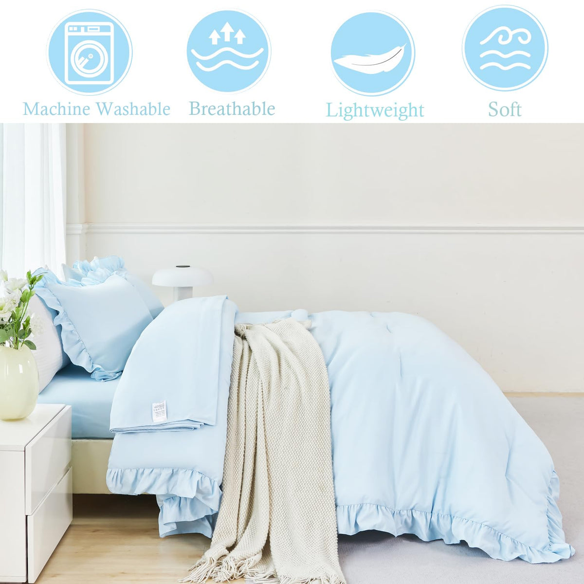 ANGIYUIN flat sheet 81 by 96 inches lays smooth across the bed.