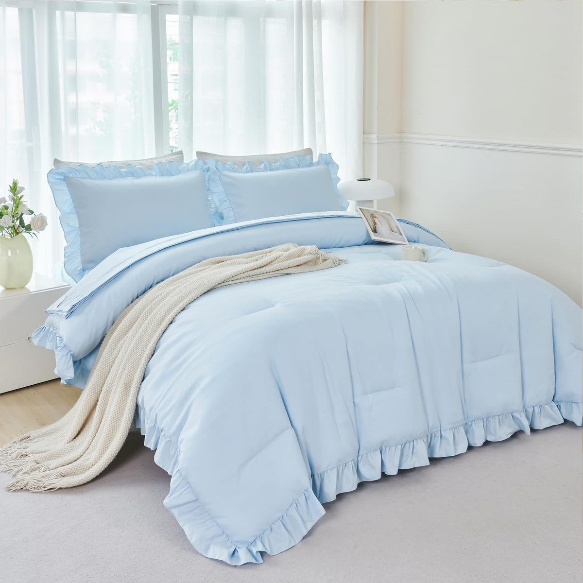 ANGIYUIN 80 by 91 inches comforter provides roomy, soft warmth.