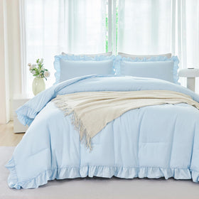 ANGIYUIN ruffle edge detail adds vintage farmhouse charm to a kid's bed.