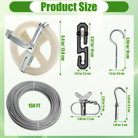 Anglekai pulley with ball-bearing design enables smooth clothing movement.