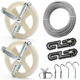 Anglekai Outdoor Clothesline Kit 150ft setup for efficient outdoor drying.