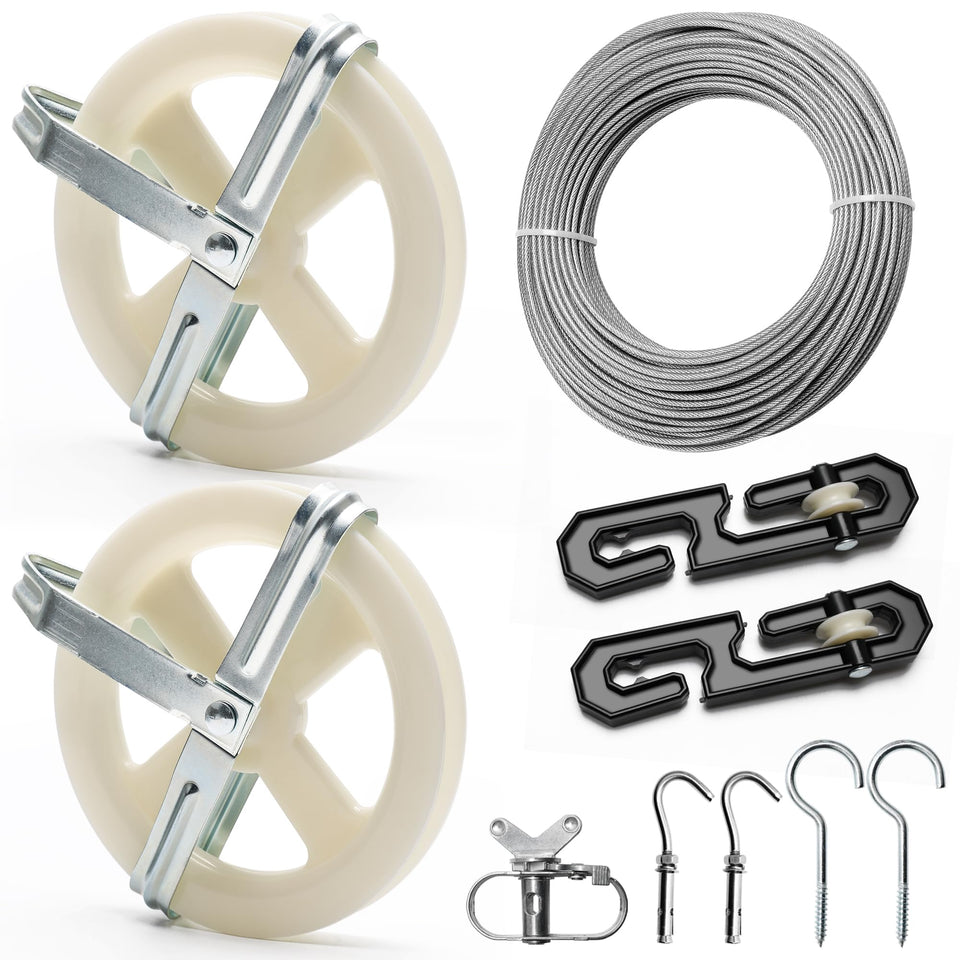 Anglekai Outdoor Clothesline Kit 150ft setup for efficient outdoor drying.
