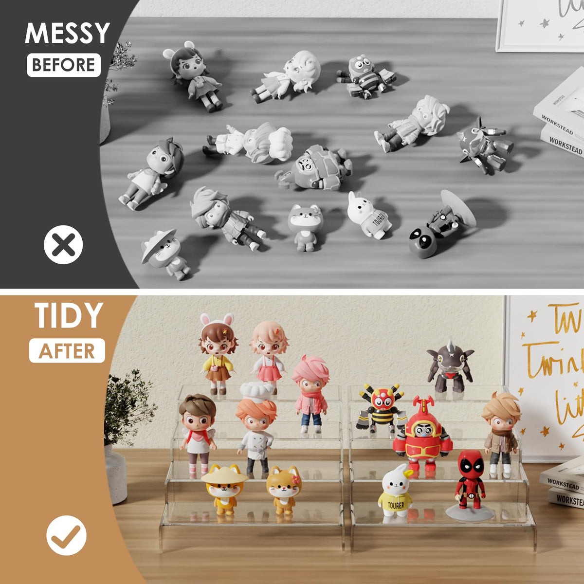 Anglelife 7-inch nesting acrylic riser saves space.