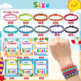 ANGOLIO neon nylon bracelets with durable knots, ideal as end-of-year keepsakes.
