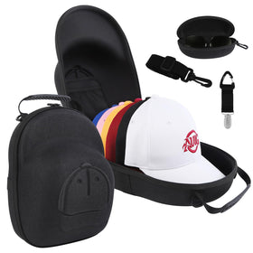 Anguu hat travel case with crush-resistant shell protecting hats during travel.