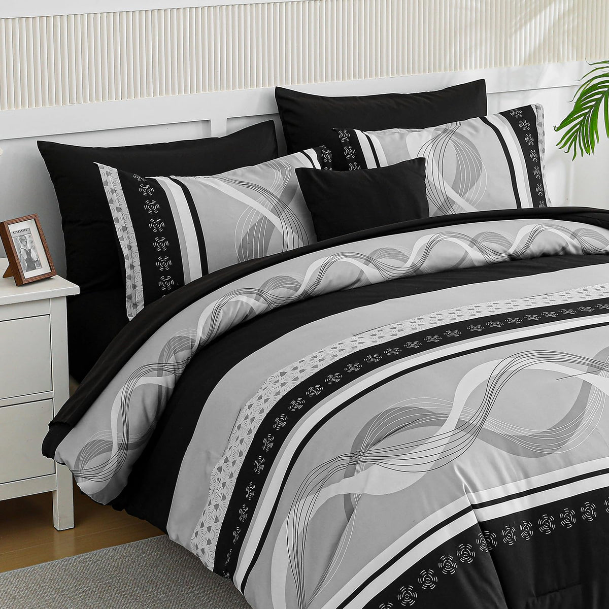 Anibedding decor pillowcase adds a coordinated accent to the bed.