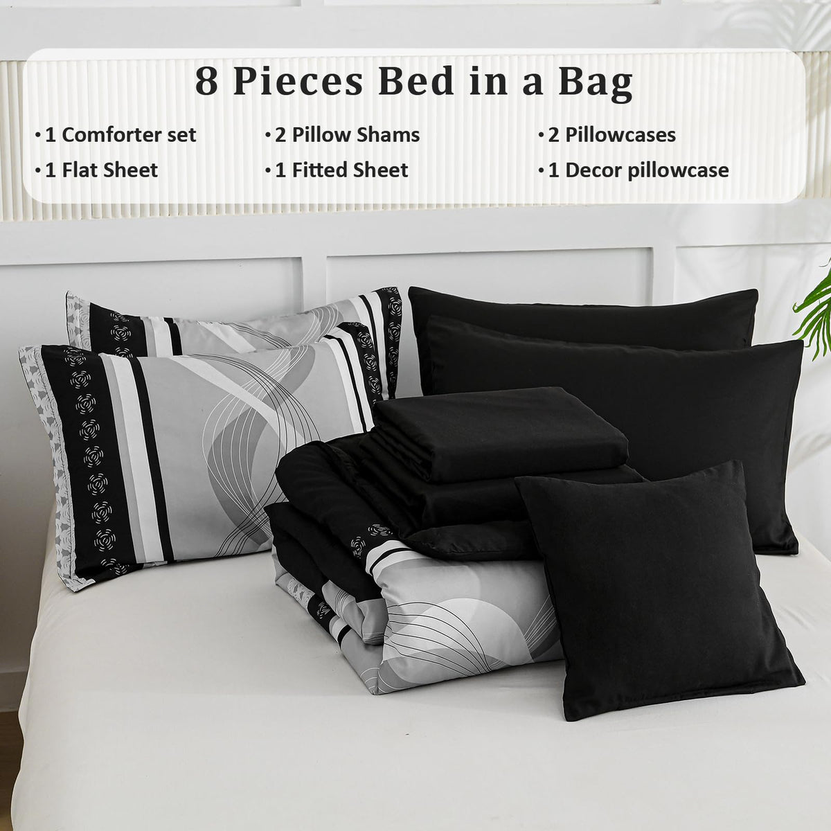 Anibedding included decor pillowcase and shams enhance room ambience.