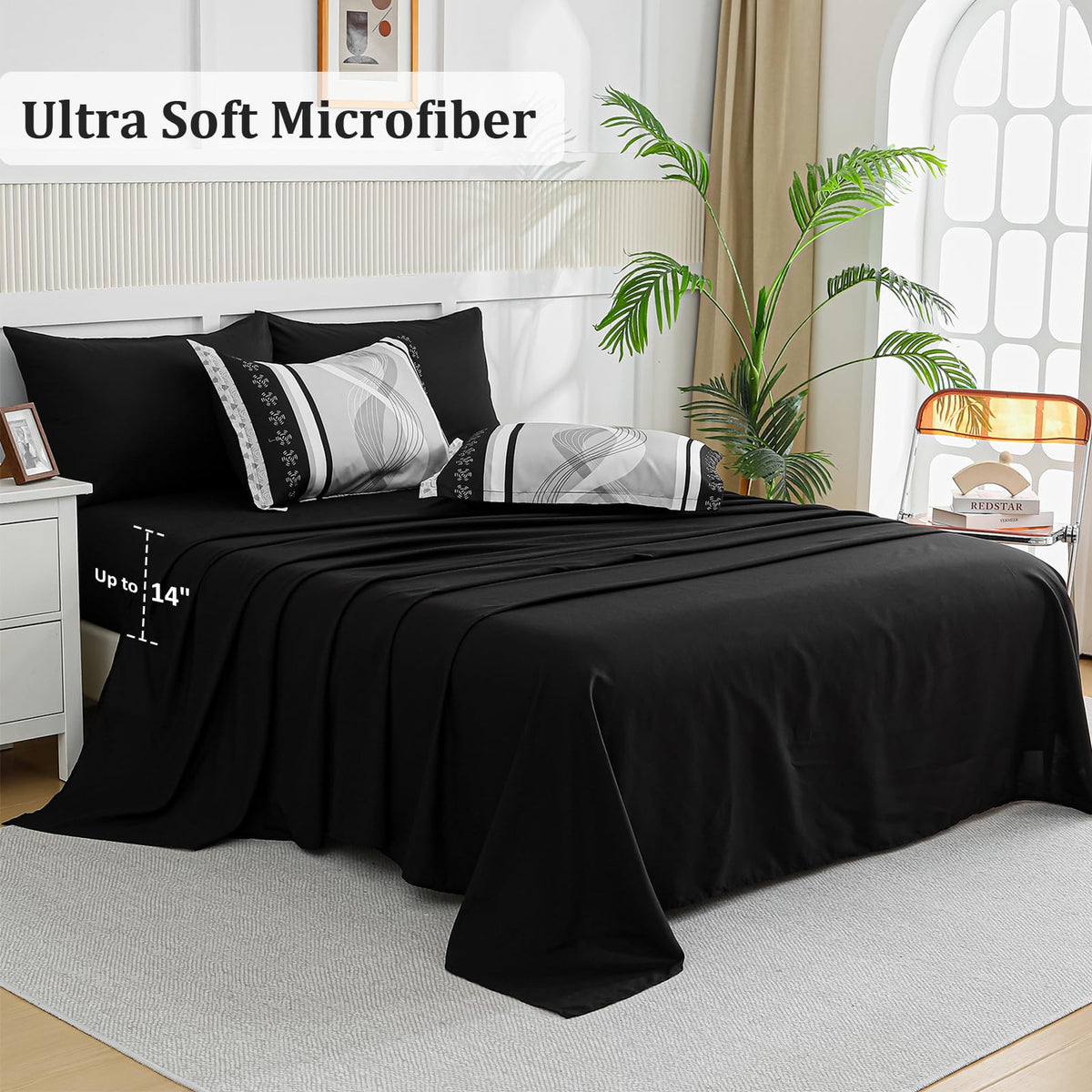 Anibedding microfiber fabric texture, soft, lightweight, breathable for restful nights.