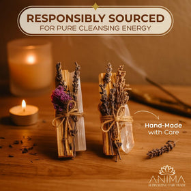 Anima palo santo sticks for ritual clarity and uplifting aroma.