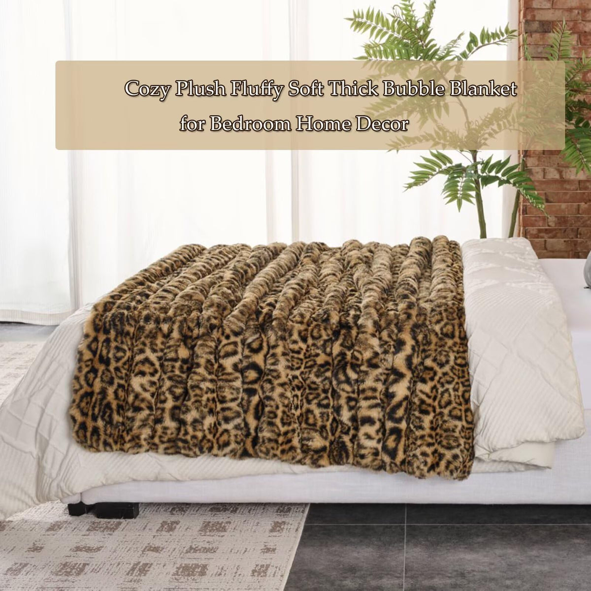 Leopard brown throw on a couch enhances style and comfort